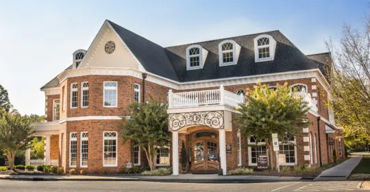 Brick exterior of the Bermuda Run office of Davie Dermatology &amp; The Med Spa